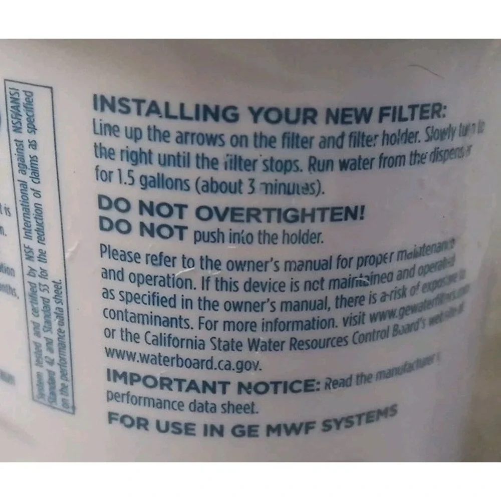 GE Appliances Genuine Refrigerator Water Filter MWF‎ Filter Sealed No Box